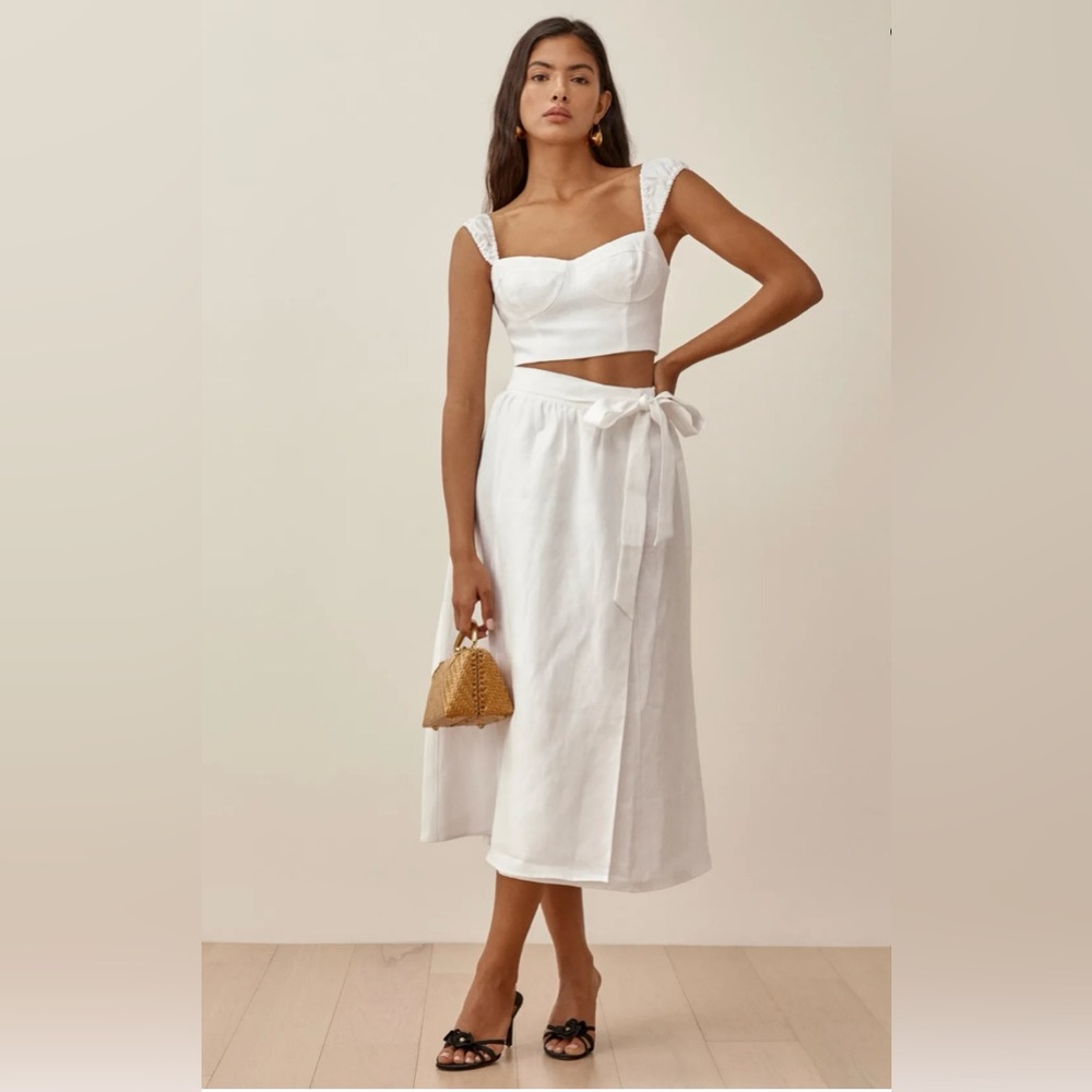 Reformation Petites Clyde Linen 2 Piece Size 10P